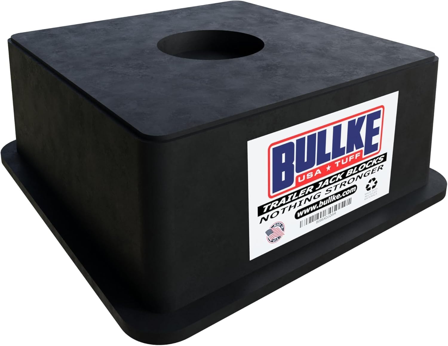 Square Trailer Jack Block 1-Pack, USA-Made Heavy Duty RV Leveling Block, Stabilizing Jack Pad for Camper, 5th Wheel