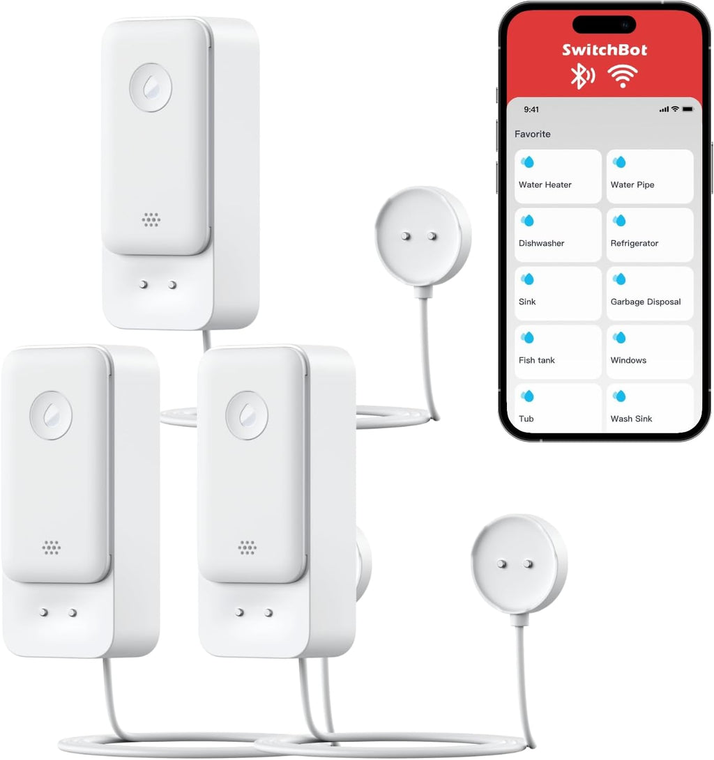 WiFi Water Leak Detector, Smart Water Sensor with 100dB Adjustable Alarm&App Alerts, IP67 Waterproof, Detector for