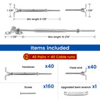 40Pairs Cable Railing Hardware Swage Toggle Turnbuckle CK07