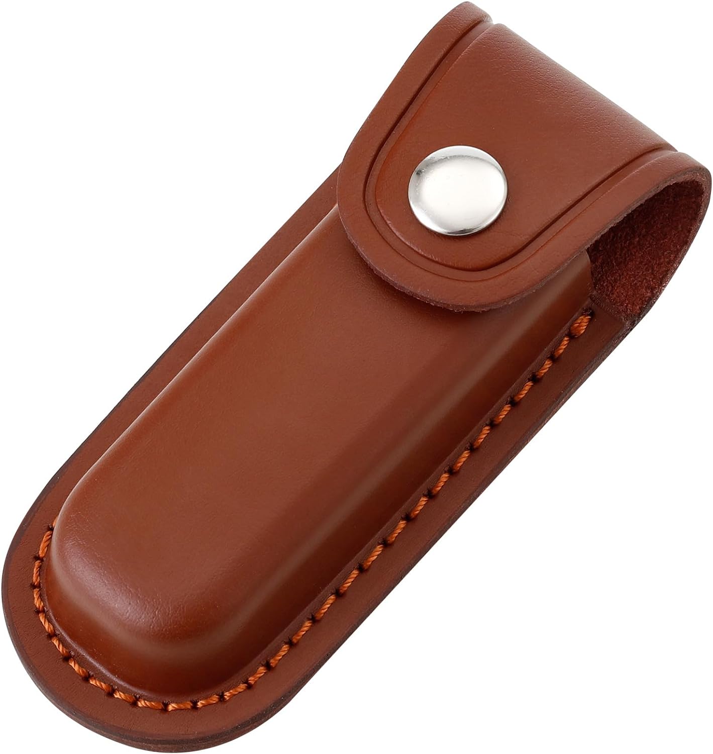 Pocket Knife Sheath, 4" Folding Pocket EDC Knife Case, Portable Pouch Knife Leather Holster with Snap Closure and