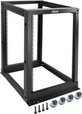 Tecmojo 15U Open Frame Server Rack,4-Post Adjustable Depth Rolling Network Rack for Computer/Data/AV/IT/Servers,Mobile Type
