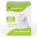 Large Trash Bag 13 Gallon Tall Drawstring 100% Post-Consumer Recycled Garbage Bag Waste Bag for Kitchen Office 0.8