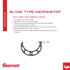 Starrett Blade Type Micrometer, 5-6" Range, .001" Graduation