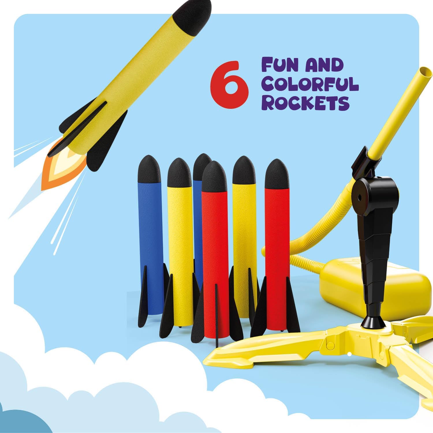 Rocket Launcher for Kids - Outdoor Toys for Kids Ages 4-8 Years - 3 4 5 6 7 Year Old Boy Birthday Gift - Rockets Kids