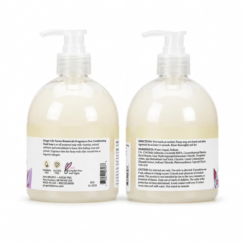 Botanicals Hand Soap, 16.9oz, Fragrance Free