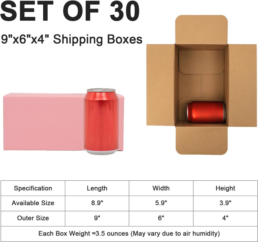 9x6x4 in Shipping Boxes, Pink Cardboard Boxes for Small Business, Medium Mailing Boxes, Stackable Durable Mailers