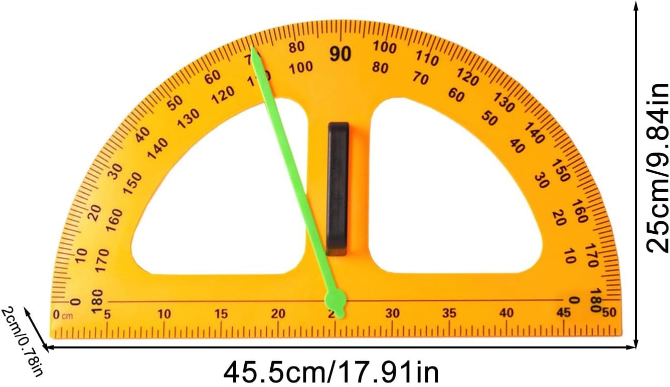Large Teaching Protractor - Large Classroom Protractor | Digital Design Math Teaching Protractor | Oversized Teaching