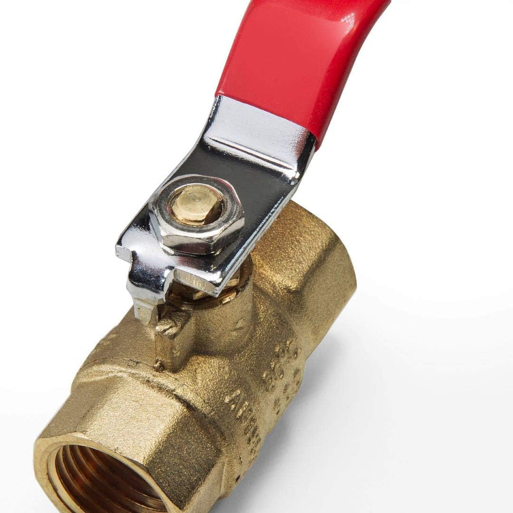 5Pcs EFIELD 1"FNPT WOG Full Port Brass Ball Valve,Red(VALVE172-5)
