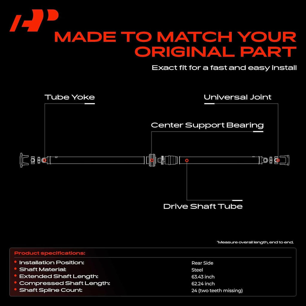 A-Premium Rear Drive Shaft Driveshaft Assembly Compatible with Subaru