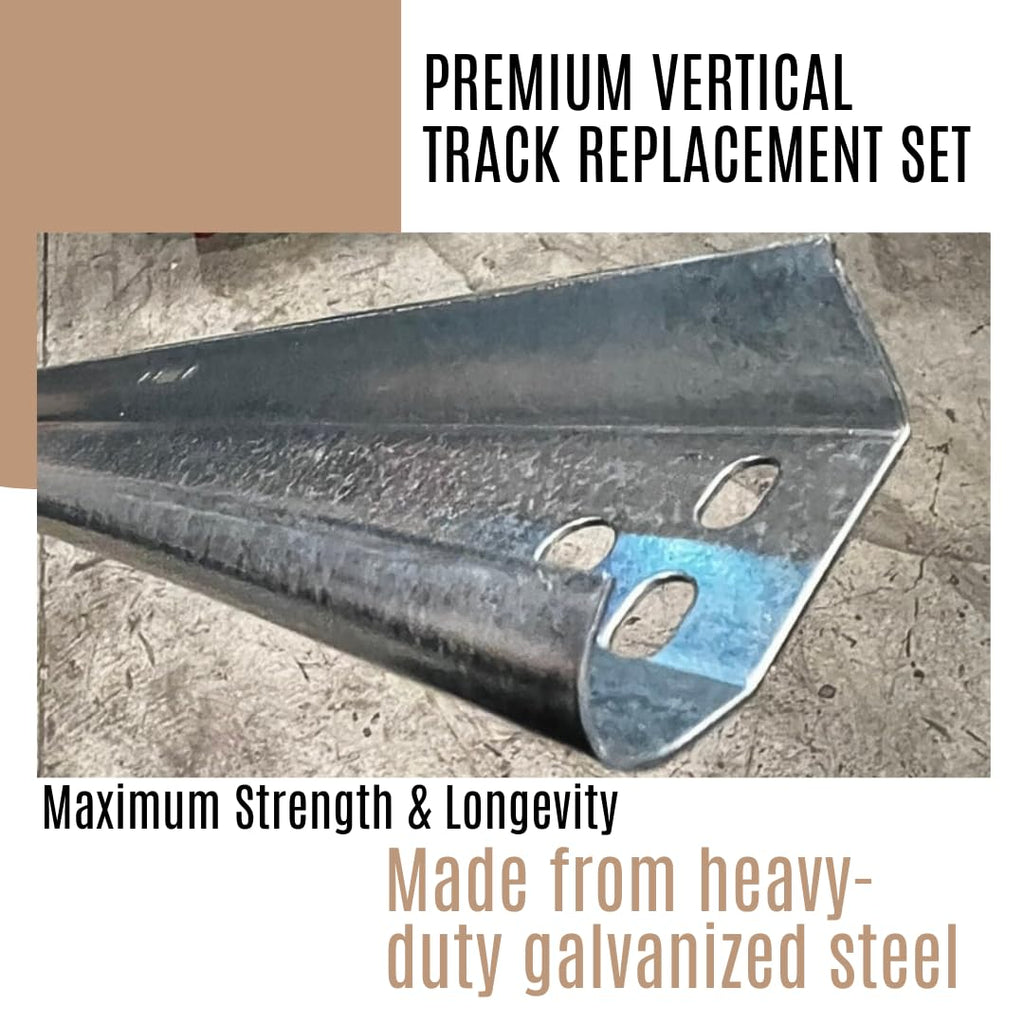 Garage Door Vertical Track Replacement Set, 76", Fits 2-Inch Rollers