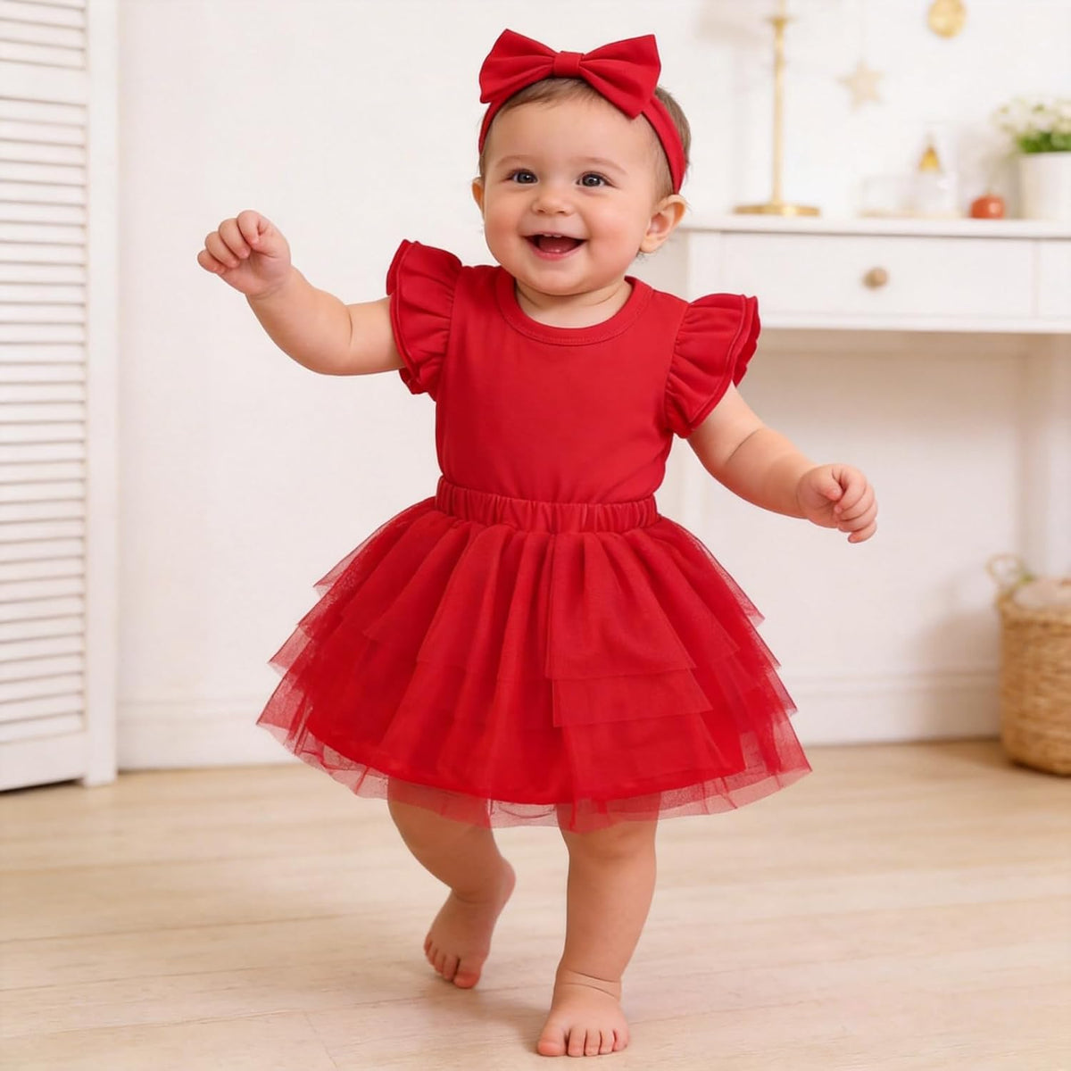 Baby Girl Sleeveless Tutu Romper Dress Set 0-18M