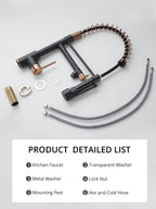 Matte Black Kitchen Faucet with Pull Down Sprayer Commercial