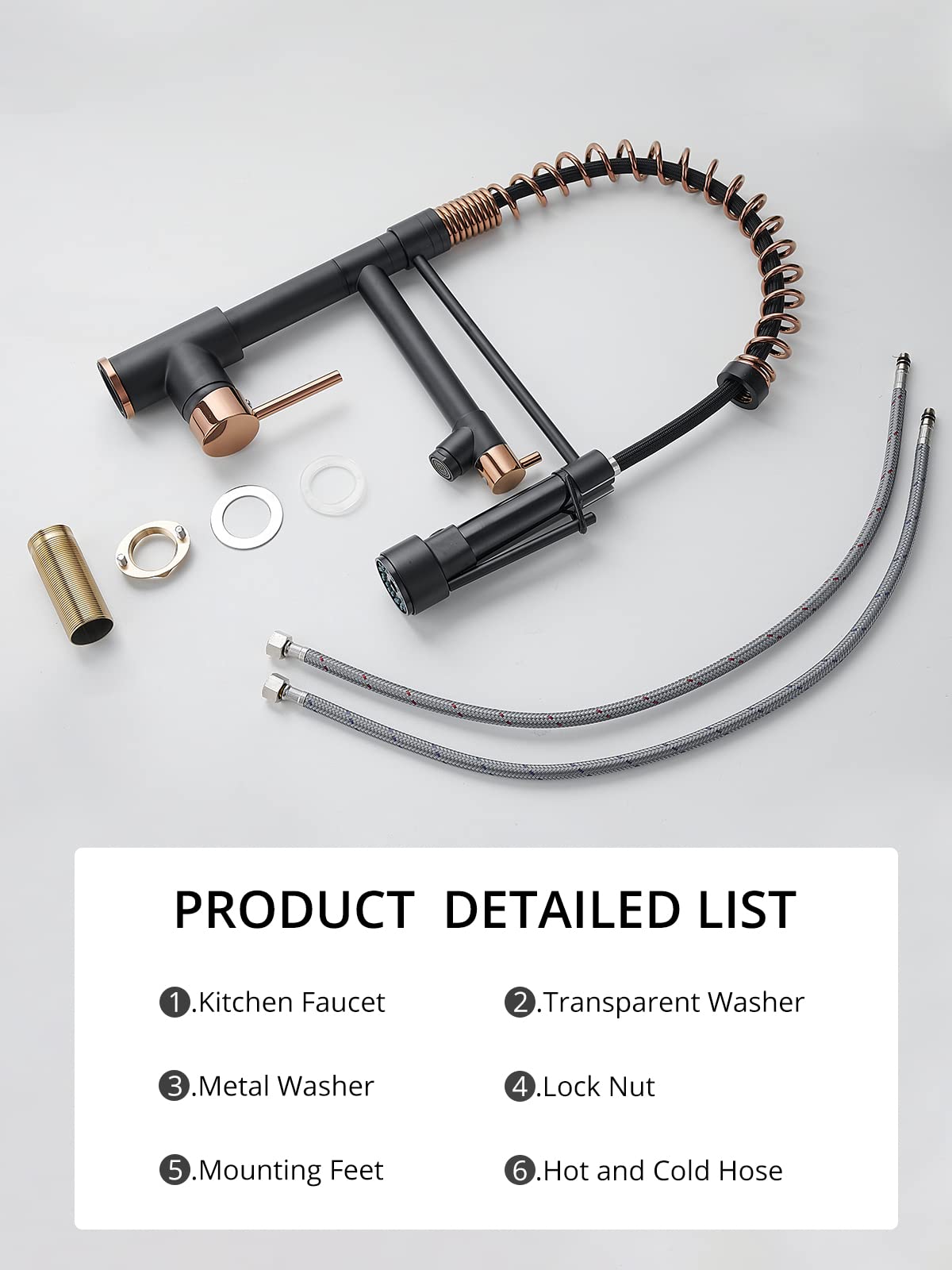 Matte Black Kitchen Faucet with Pull Down Sprayer Commercial