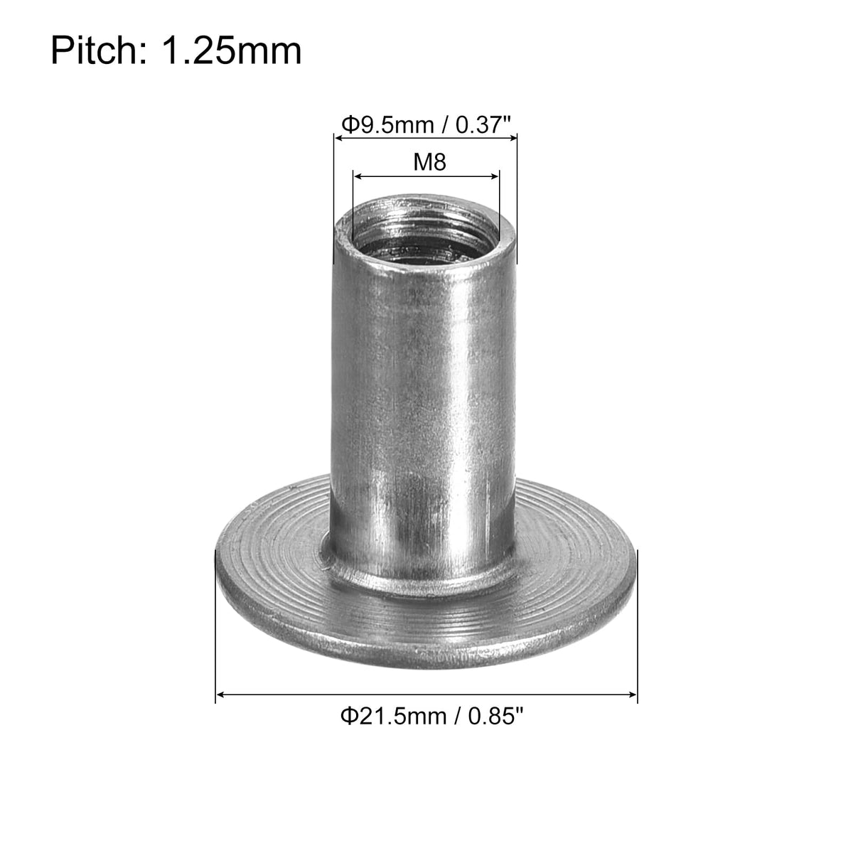 uxcell M8 T-Nuts, 12pcs Carbon Steel Tee Nuts, Round Base Weld Nut