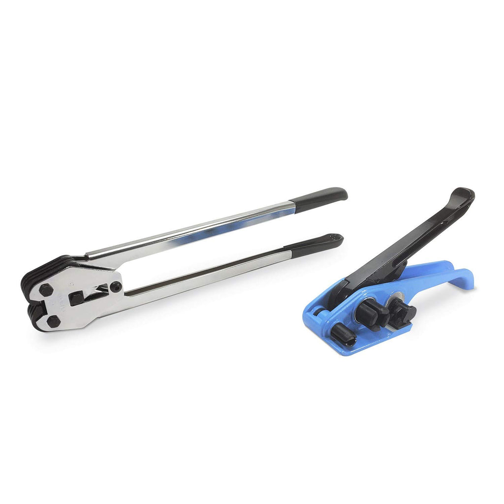 P-330, C-5005 Strapping Tool Set for 5/8" Polyester (PET) Strapping - Tensioner and Sealer for Plastic Polyester
