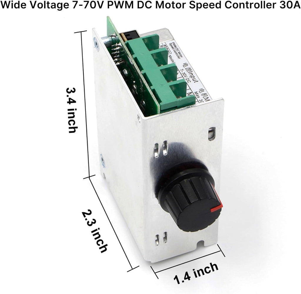 RioRand 7-70V 30A PWM DC Motor Speed Controller for Brushed Motors