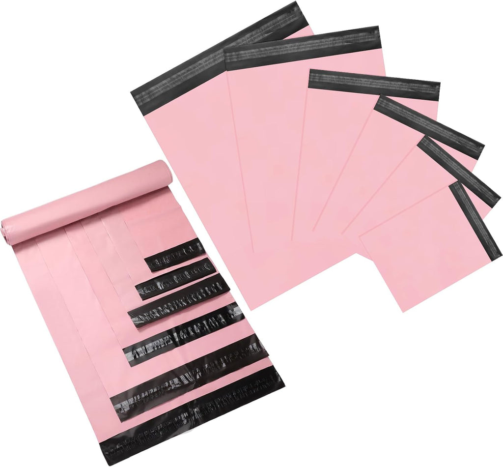 240 Pcs Poly Mailers Variety Size Pack Shipping Bags, Pink