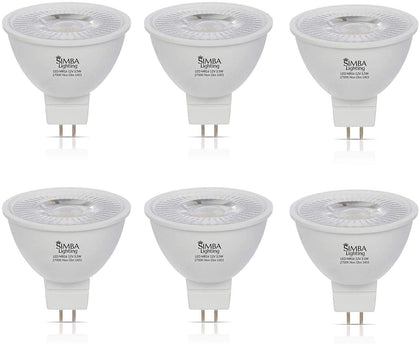 LED MR16 3.5W 12V Light Bulb GU5.3 Bipin Base, 2700K, 6 Pack