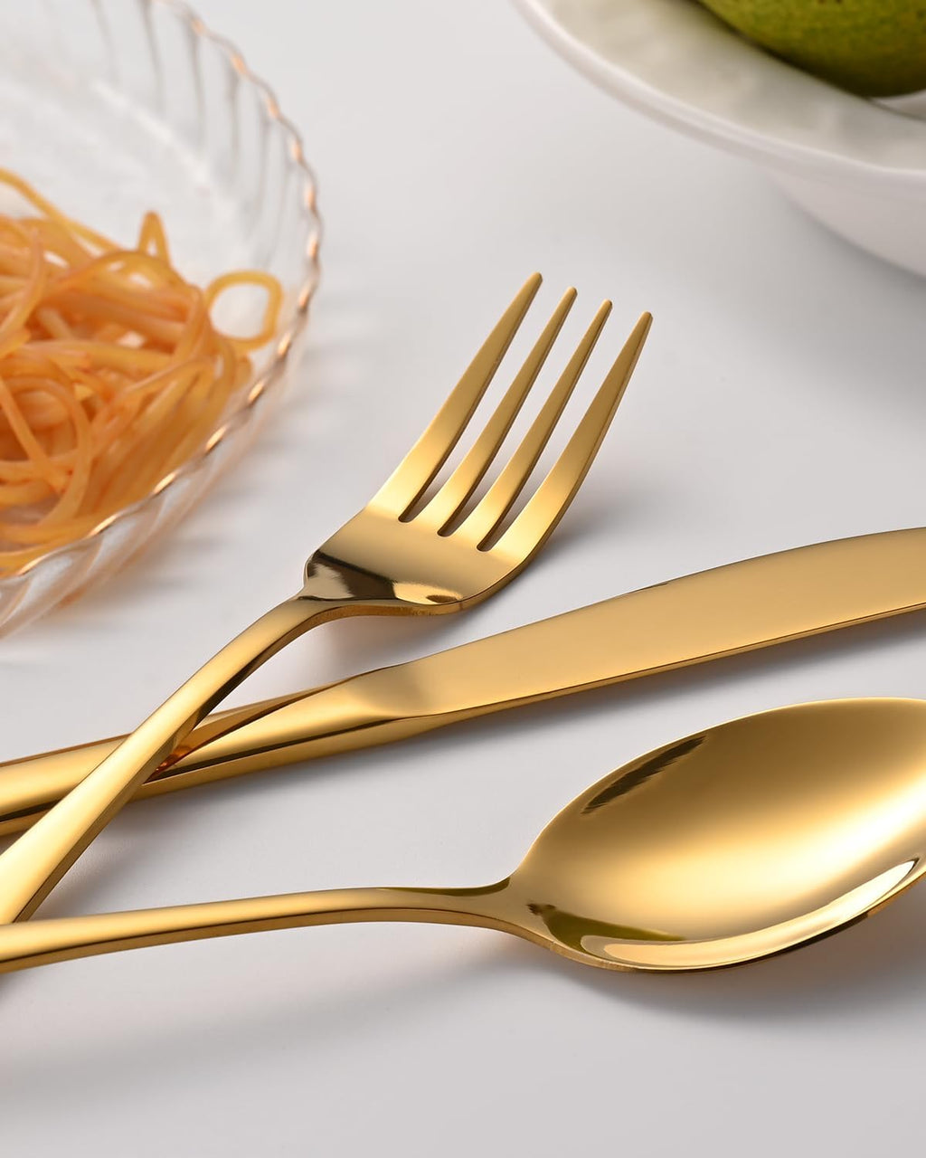 60 Piece Gold Silverware Set - Service for 20, Stainless Steel Flatware Cutlery Set Include Knife Spoon Fork, Gold