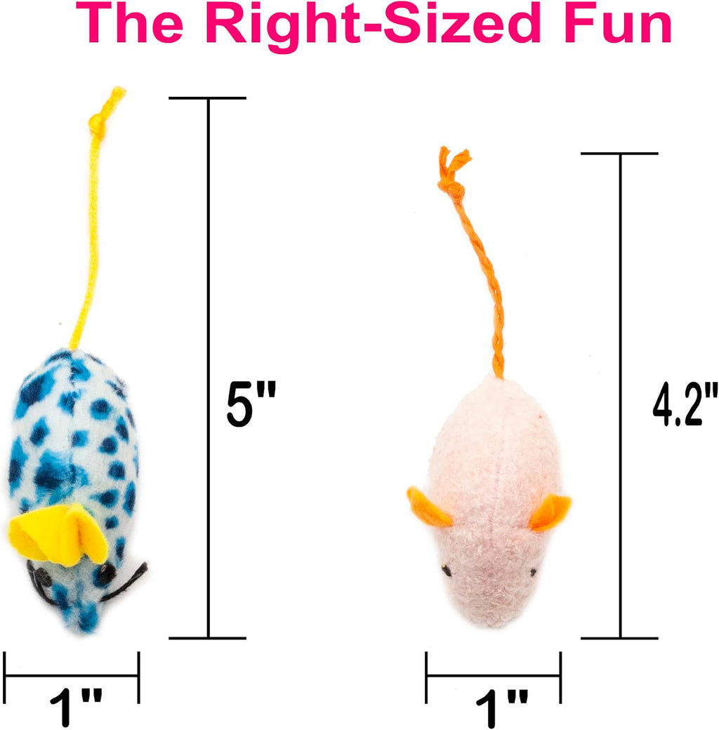 Mouse Cat Toys Soft Plush Catnip Mice Assorted Style Variety Pack 32 Count