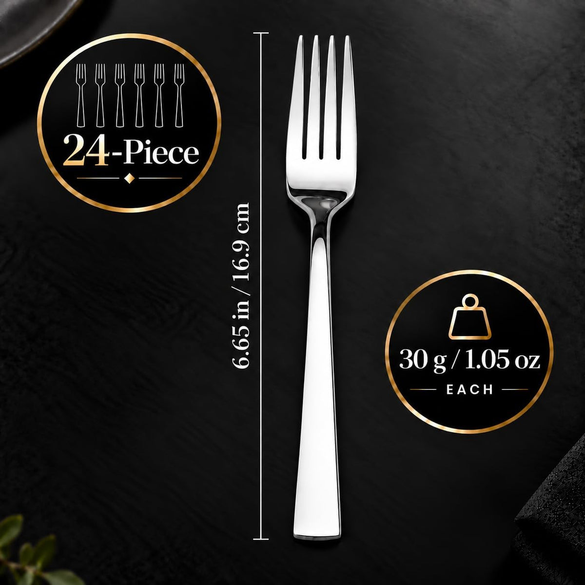 Salad Forks Set of 24, 18/0 Stainless Steel Dessert Forks 6.65 Inch