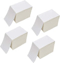 4" x 6" Fanfold Direct Thermal Labels - White Shipping Mailing Postage Labels, Perforated, Permanent Adhesive (4