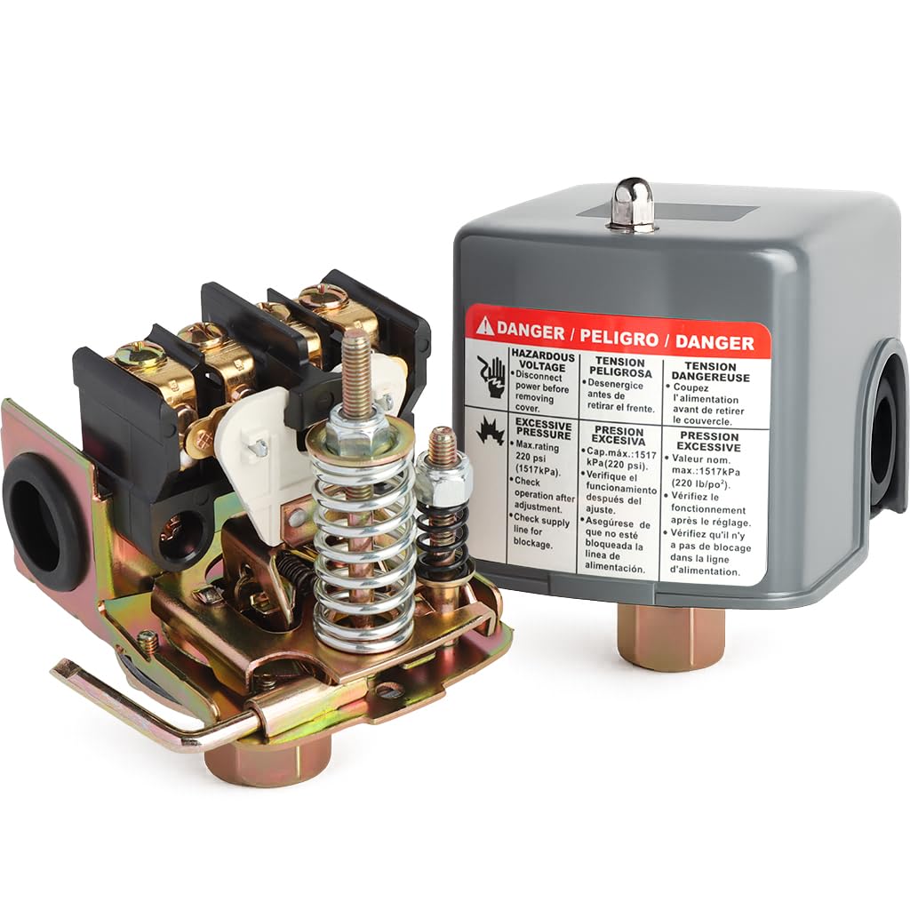 Pressure Switch Manual Reset Lever, 30-50 PSI, 1/4" FNPT, UL Certified