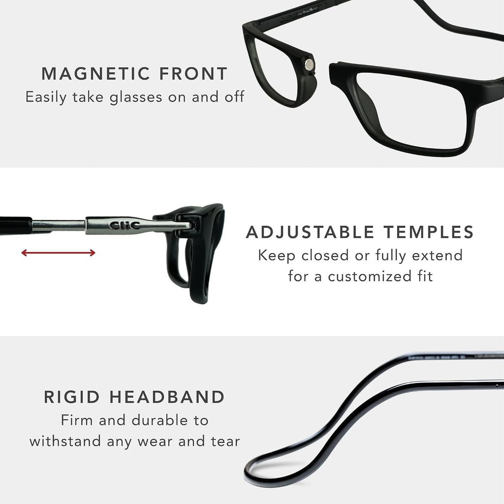 Magnetic Reading Glasses for Men or Women, Computer Readers, Original Long