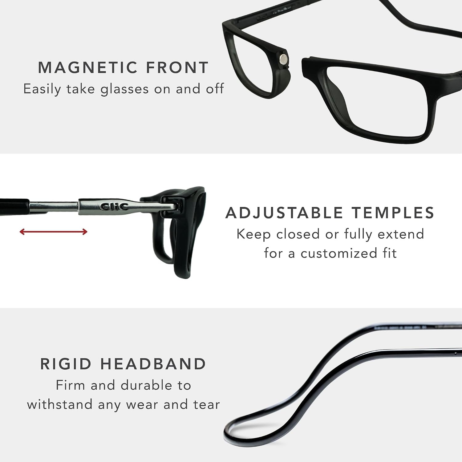 Magnetic Reading Glasses for Men or Women, Computer Readers, Original Long