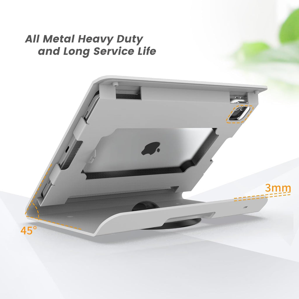 Tablet POS Stand - Heavy Duty Steel Kiosk Stand with 360° Swivel Base Anti-Theft Compatible with 10.9" iPad 10th, Pro