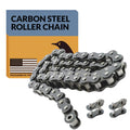 PGN #120 Carbon Steel Roller Chain - 10 Ft + 2 Free Links - 79 Links