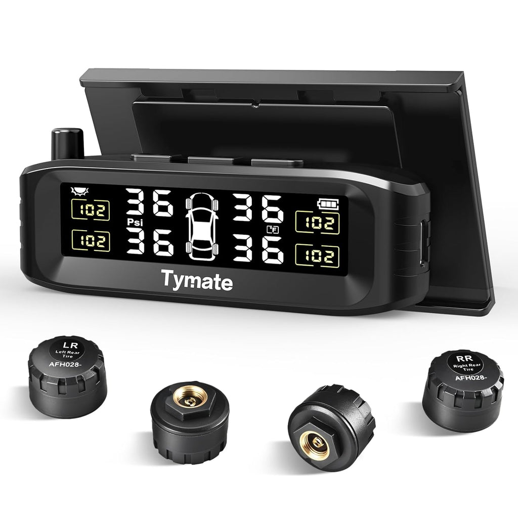 TM8 RV Tire Pressure Monitoring System, TPMS Set of 4 Sensors | Max. 4 Tires Info Monitoring, Windshield Mounted, 6