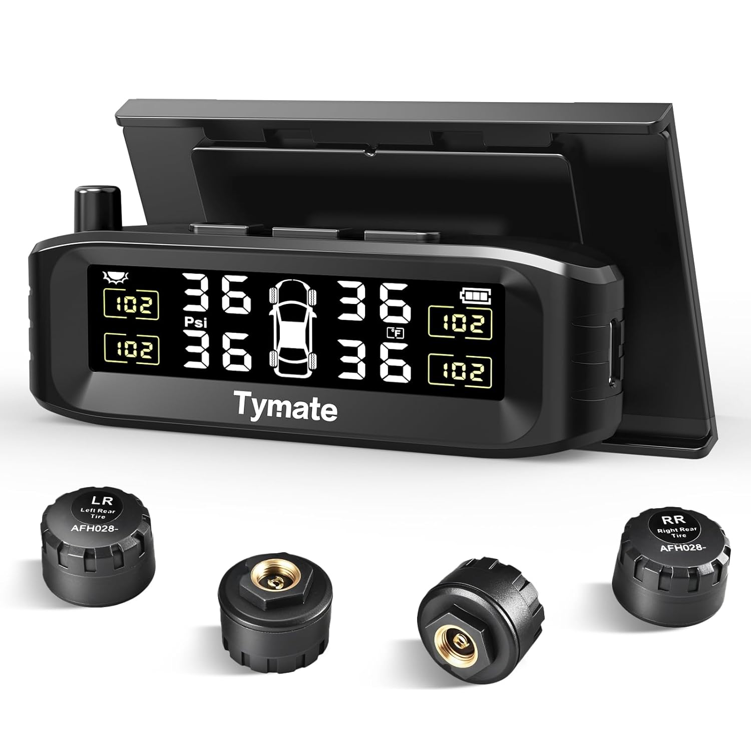 TM8 RV Tire Pressure Monitoring System, TPMS Set of 4 Sensors | Max. 4 Tires Info Monitoring, Windshield Mounted, 6
