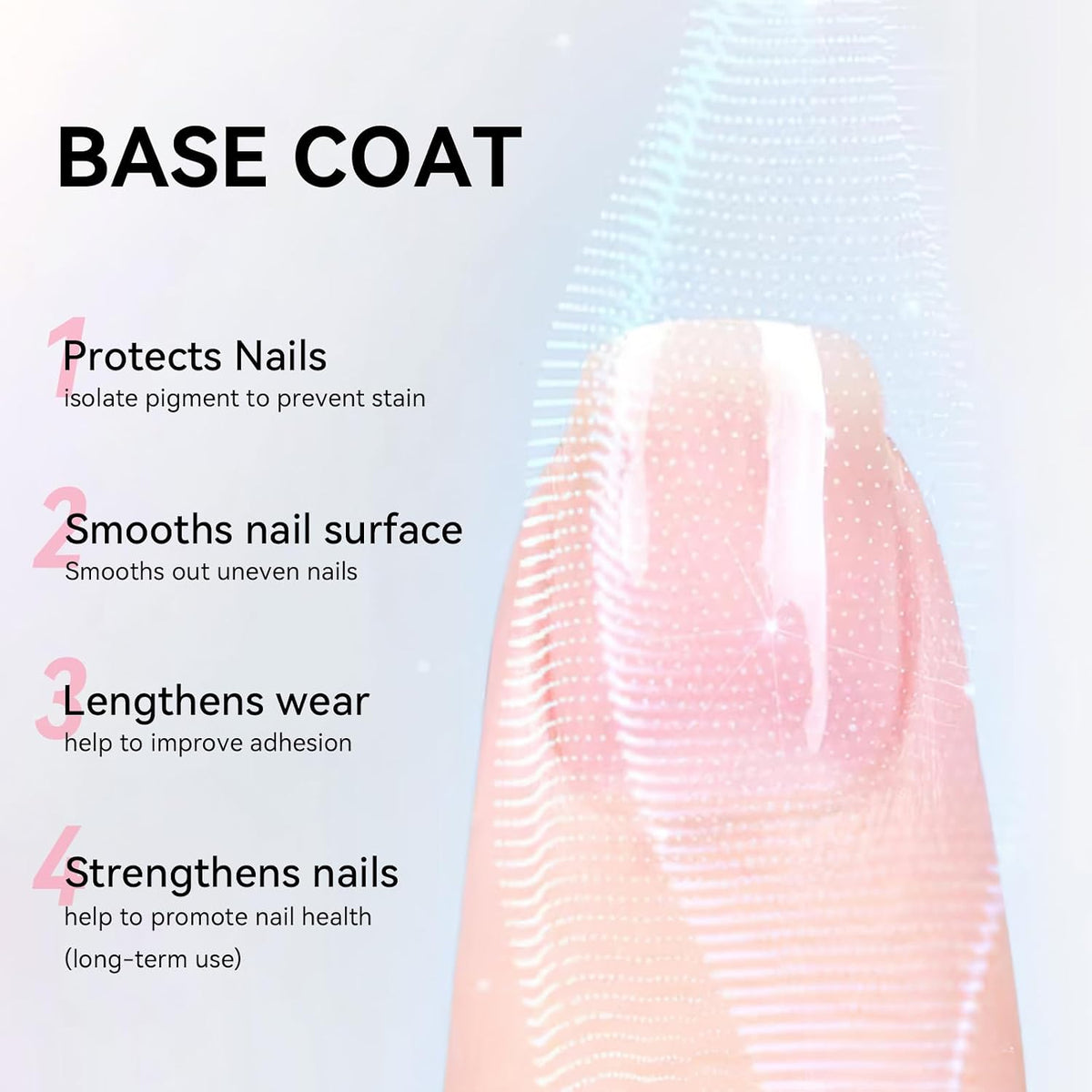 Base Coat and Top Coat, Quick Dry Nail Strengthening No Need Lamp