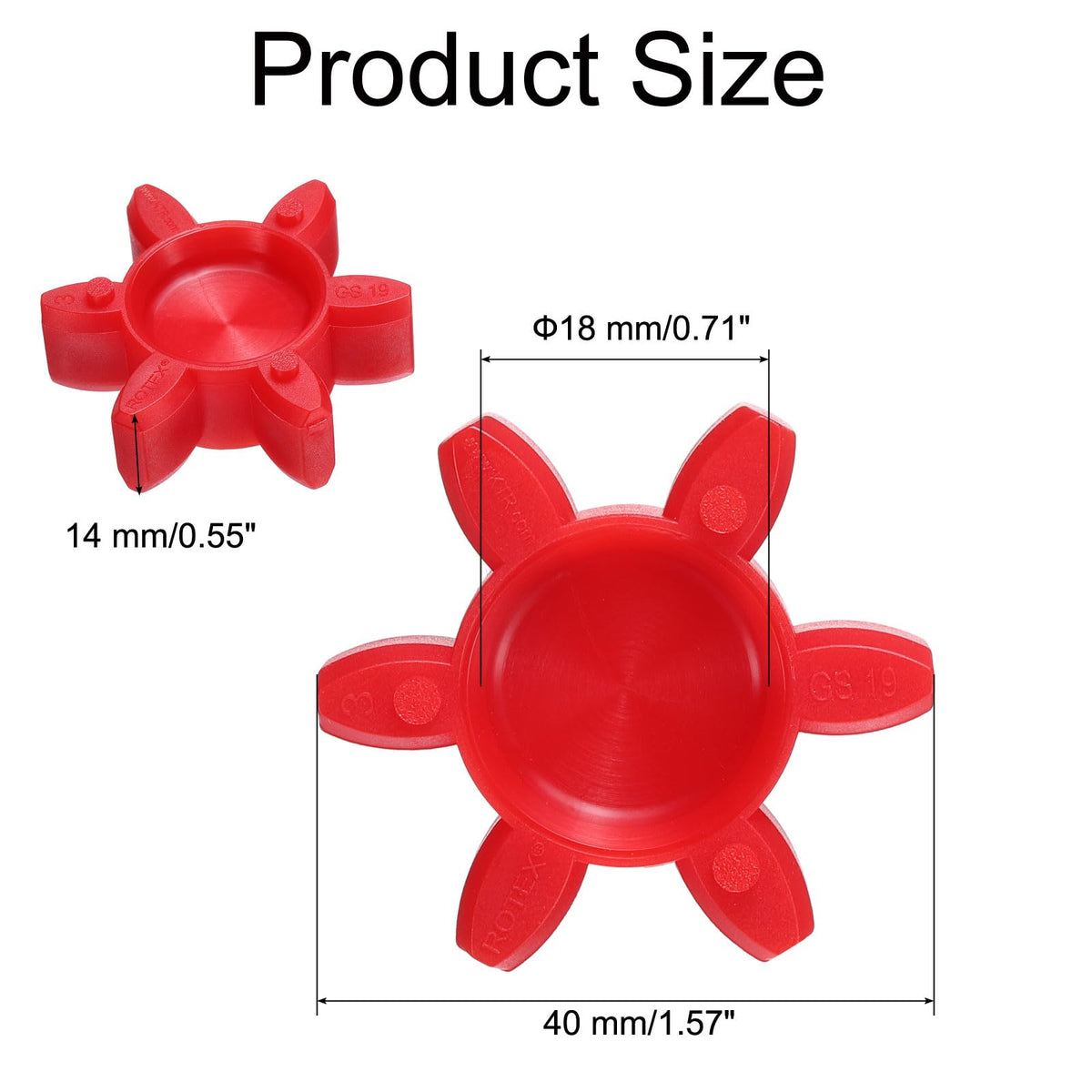 uxcell 8pcs GS19 Coupling Insert, Urethane Flexible Solid Type Jaw Coupling Center Insert for L-Jaw Couplings L-Jaw Couplers Set, Red
