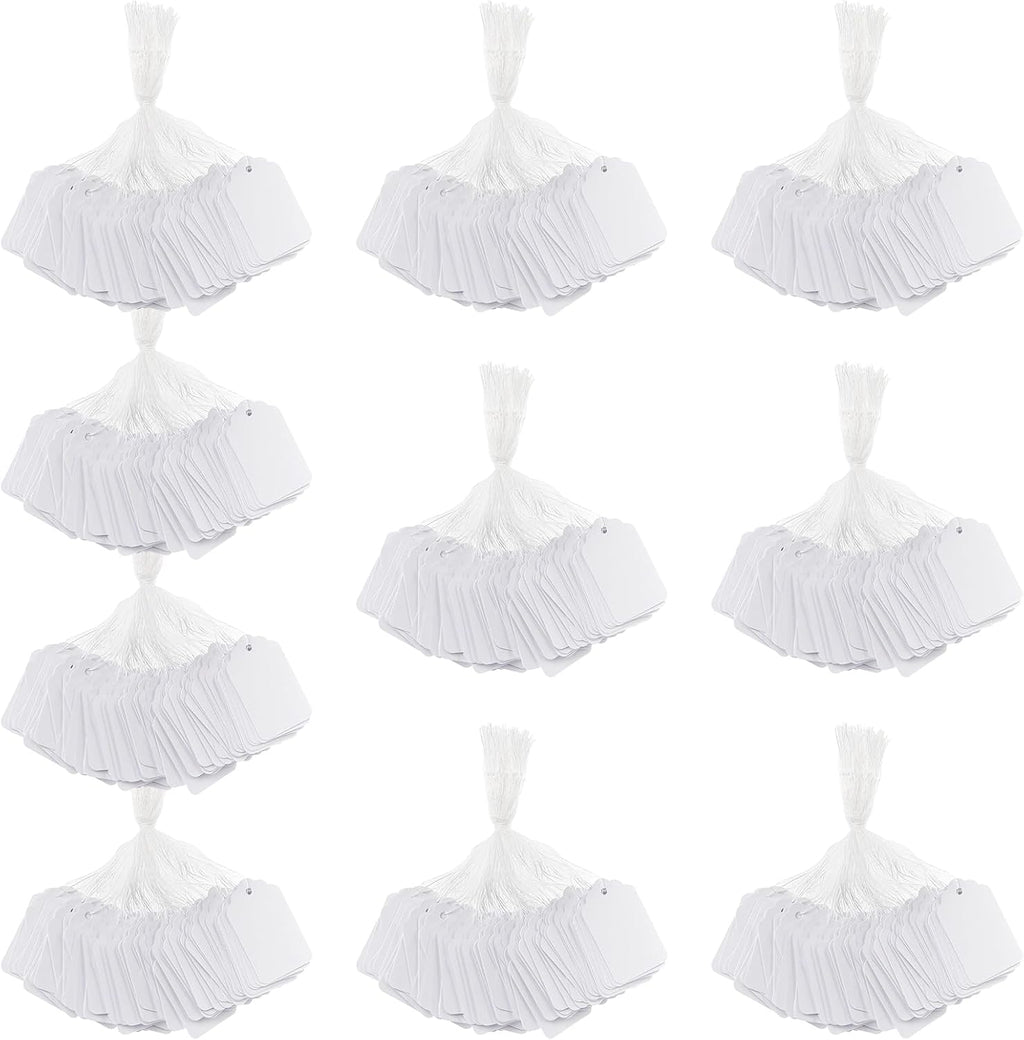 1000PCS Pre-Strung White Price Tags with String 1.75 x 1.1 Inch