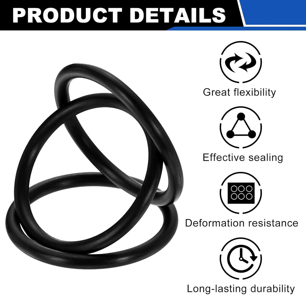 uxcell AS-417 NBR O-Ring 3.475" ID, Hydraulic O Ring Nitrile Rubber Seals