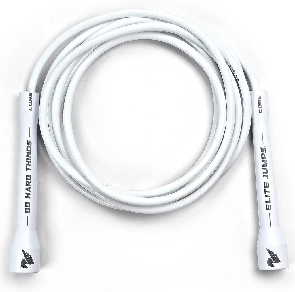 Elite Jumps 6mm PVC Jump Rope, Adjustable Skipping Rope | Non-kinking PVC cord. Unbreakable handles. Smooth rotation.