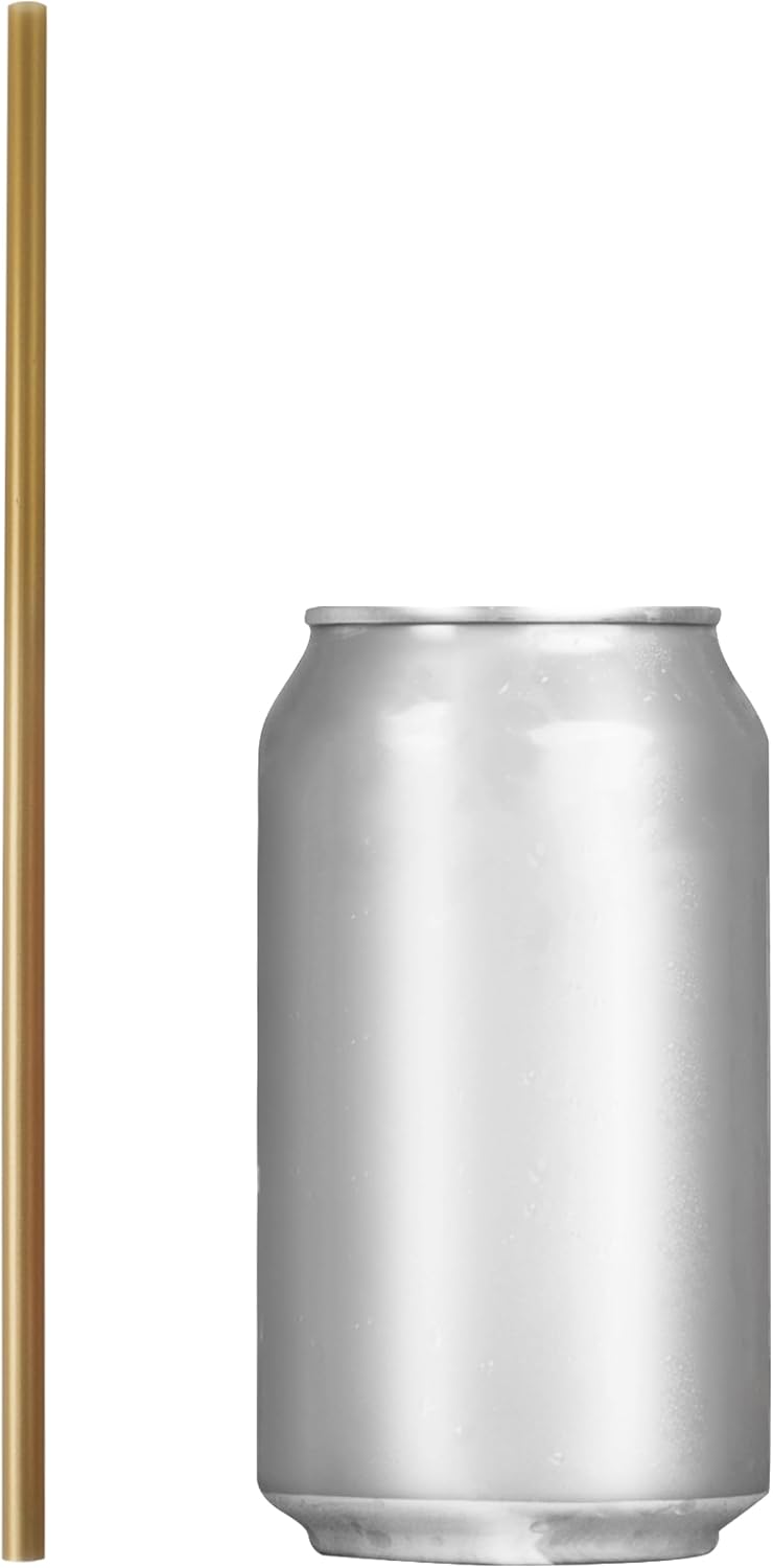 Disposable Plastic Drinking Straws, Straight 7.75-Inch, Gold, 500 Count