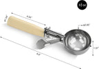 Portion Scoop - Disher, Cookie Scoop, Food Scoop - Portion Control - 18/8 Stainless Steel, Milk White Handle (#10 / 3oz)