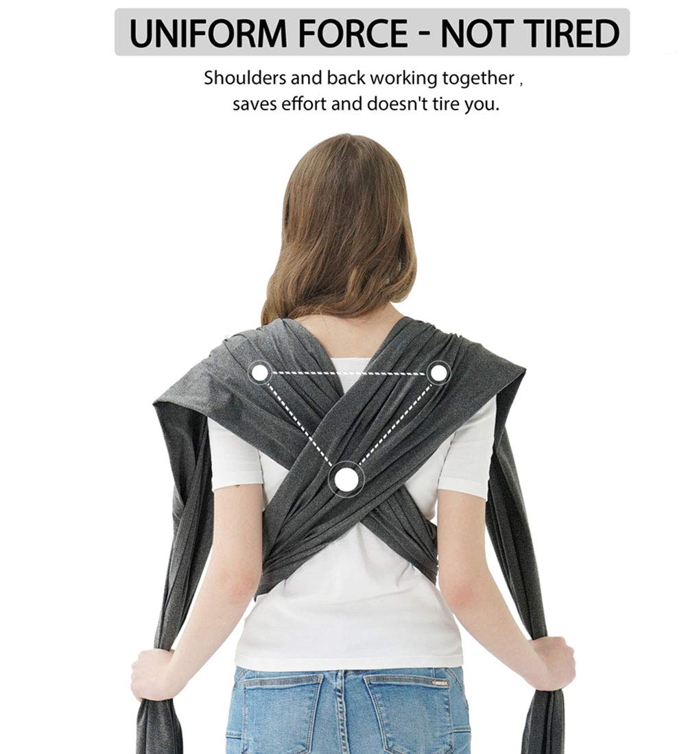 Baby Wraps Carrier, Jeroray Baby Carrier,Hands Free Infant Carrier, Lightweight,Breathable,Softness,Heather Grey