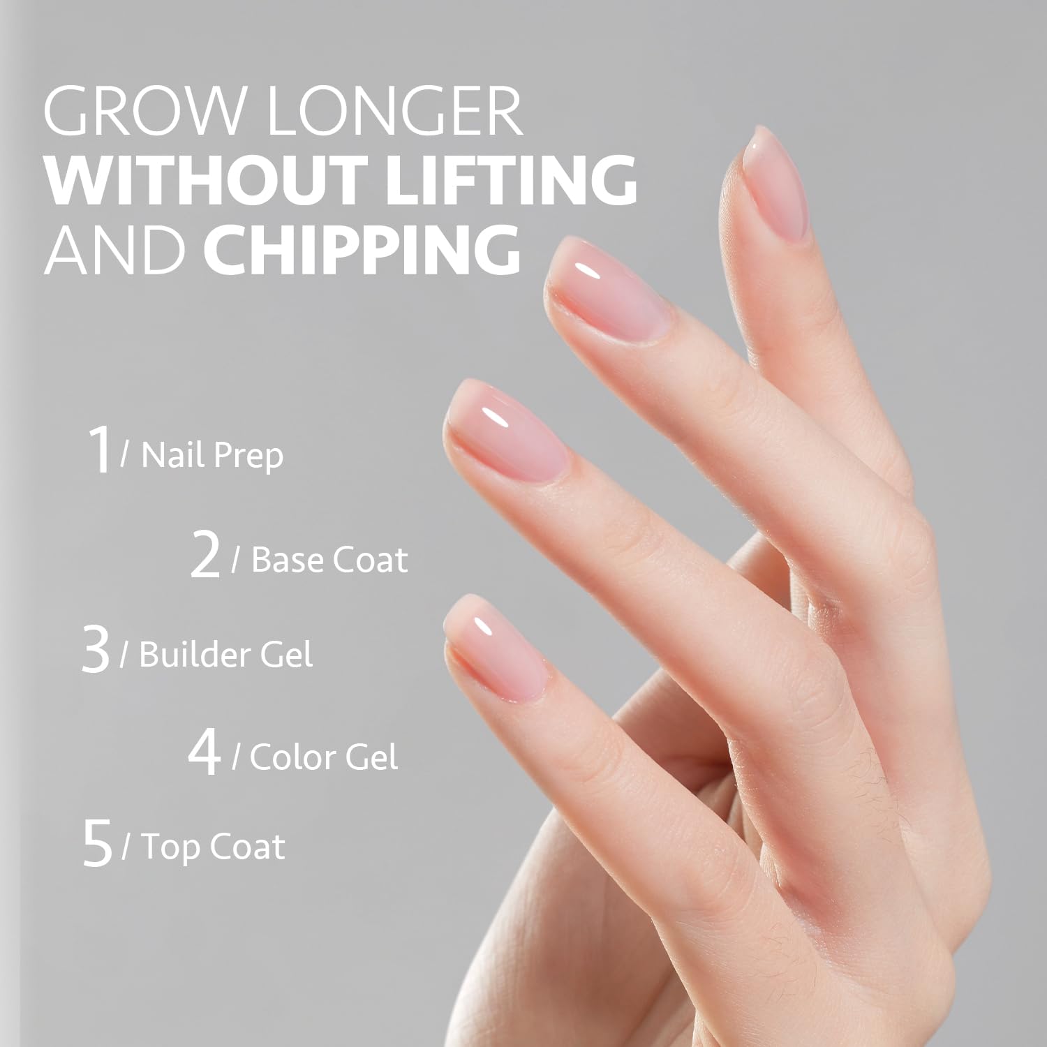 2 Pcs 16ml Clear Builder Gel for Nails, Nail Strengthener in a Bottle, Nail Extension Hard Gel, Soak Off Long Lasting