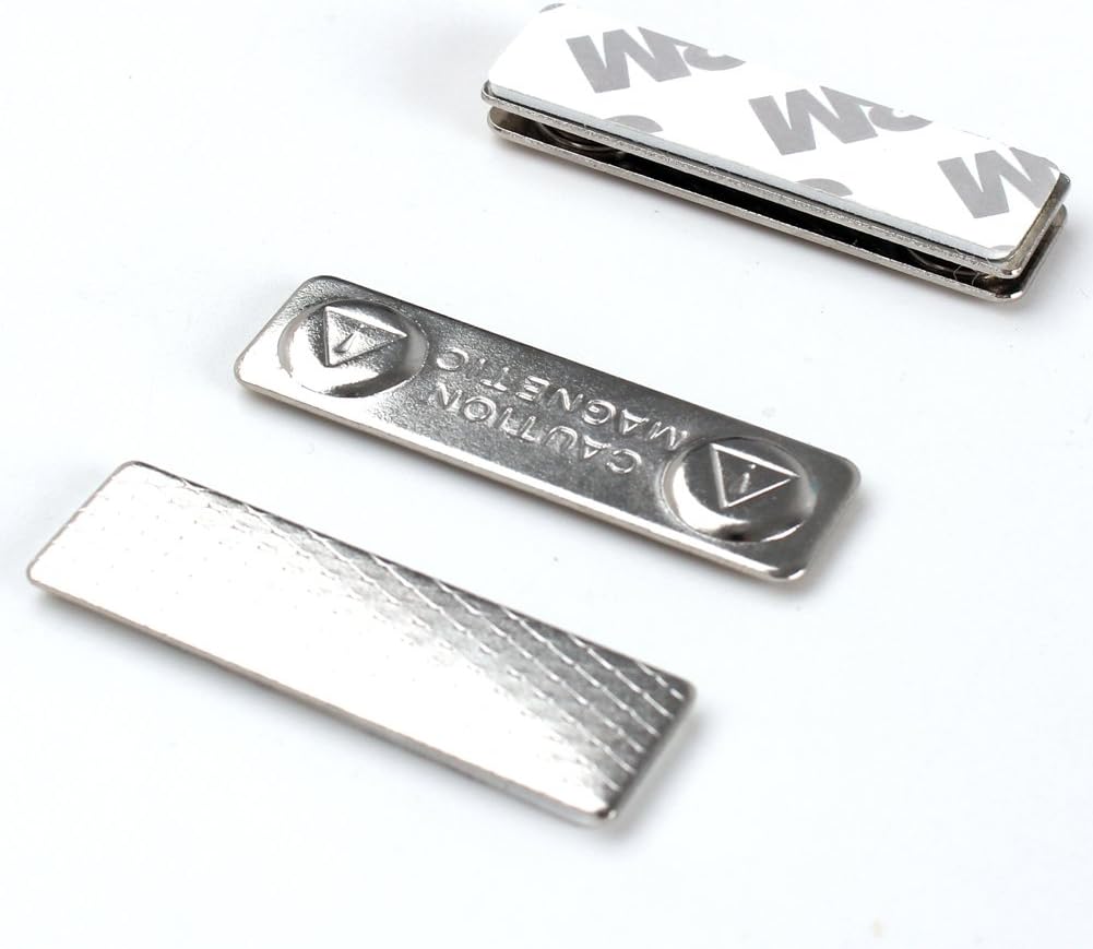 Name Badge Magnets, Magnetic Name Tag Holders, Set of 12 (24 Pieces)