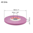 uxcell 7-Inch Bench Grinding Wheels Pink Aluminum Oxide PA 46 Grit for Surface Grinding