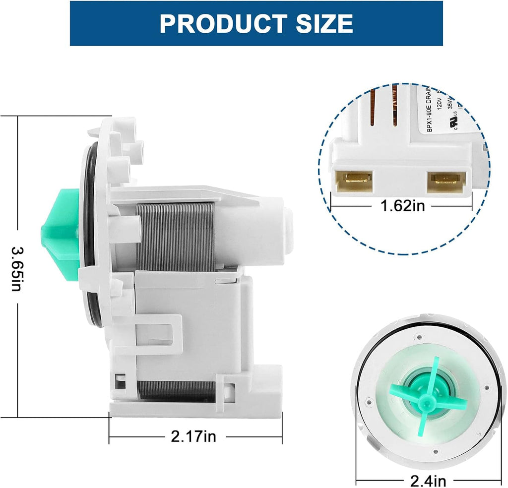 A00126401 Dishwasher Drain Pump Replacement for Samsung - Replaces 5304492415, 154736201, AP5690431, PS8689824, 3600RPM