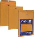 10 x 13 Clasp Envelopes, Gummed, 28 lb Brown Kraft, for Mailing Flat Letter Size Documents or Photos, Bulk Pack, 30