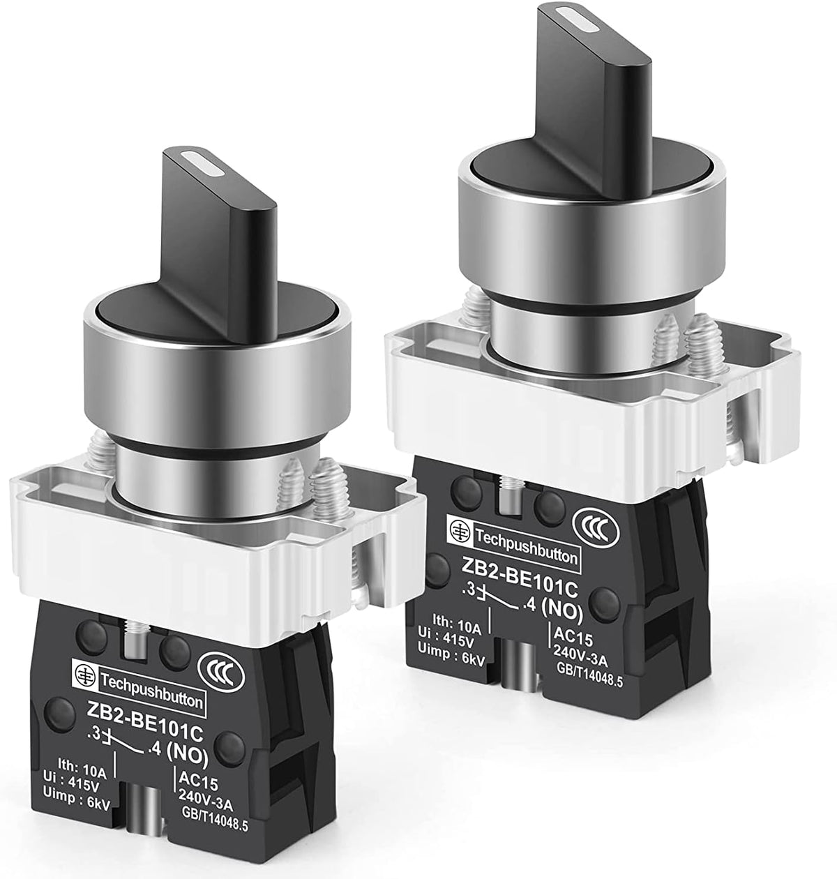 Gebildet 2PCS 1 NO 2 Selector Latching Switch, 2Positions Maintained Rotary Select Selector Switch 600V 10A
