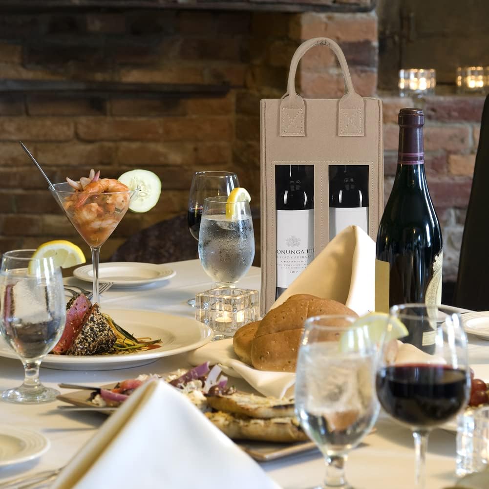 Double Wine Gift Bag with Window for Party & Travel