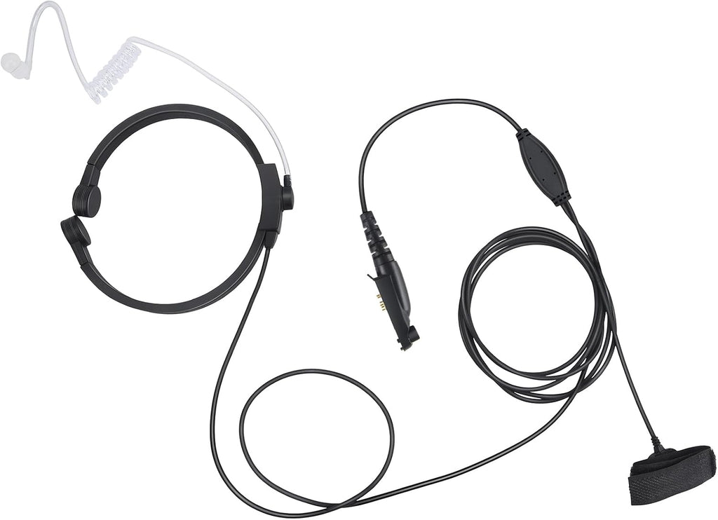 Tactical Throat Mics with PTT Earpiece Headset Throat Microphones Neck Mic for Radio Motorola GP328PLUS EX500 EX600