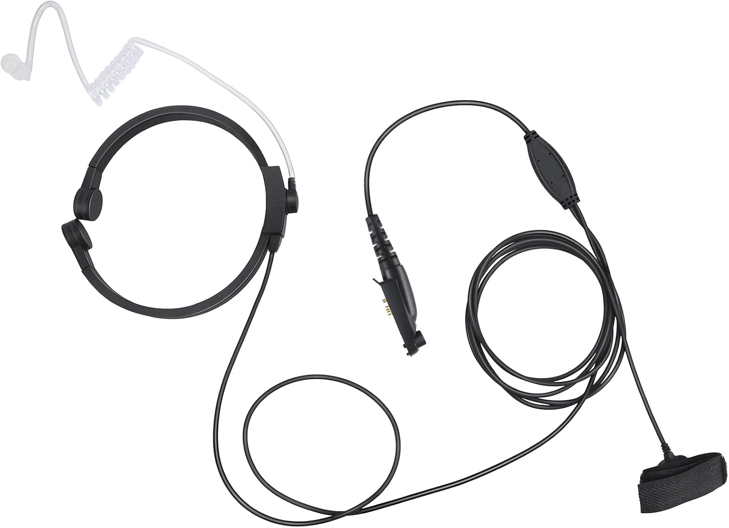 Tactical Throat Mics with PTT Earpiece Headset Throat Microphones Neck Mic for Radio Motorola GP328PLUS EX500 EX600